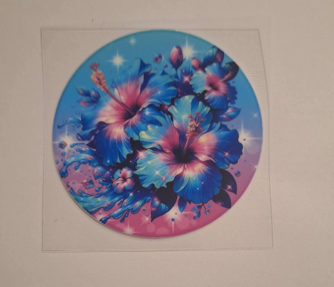 Colourful flowers 7cm uvdtf decal