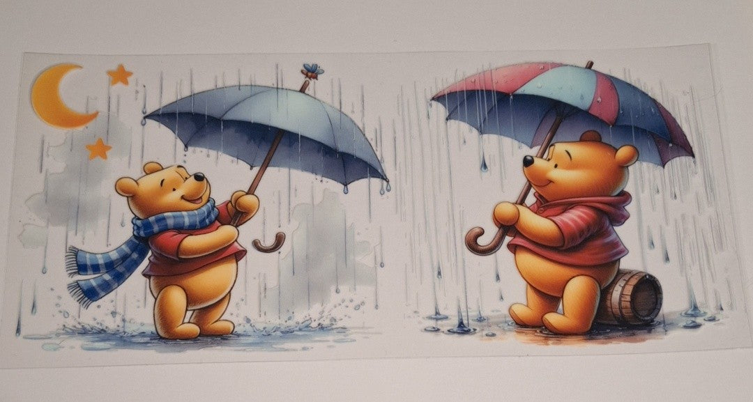 Pooh bear raining 16oz libbey cup wrap