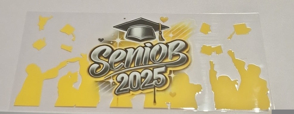 Senior 2025 yellow 16oz Libbey Cup Wrap