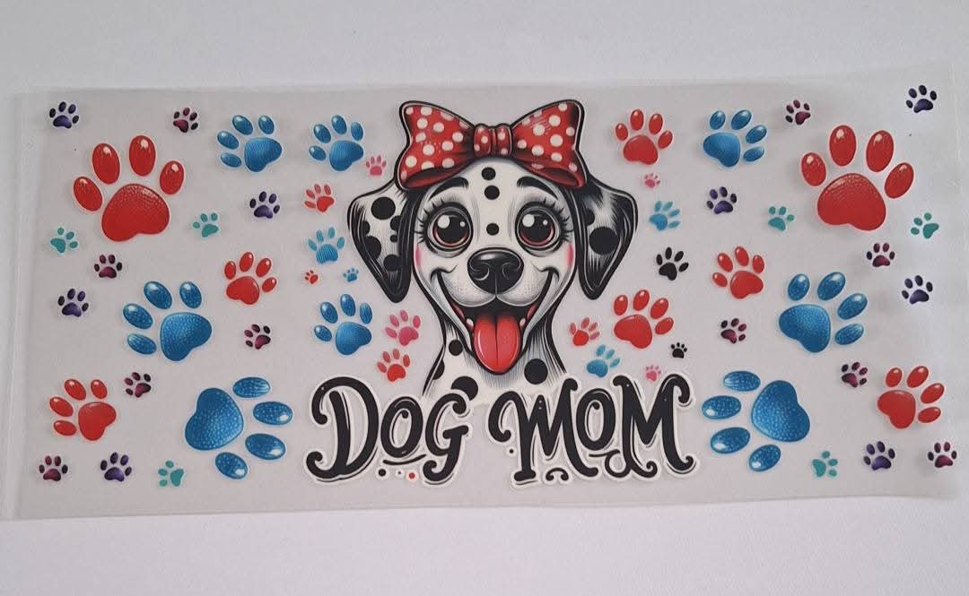 Dog mom dalmatian 16oz libbey cup wrap