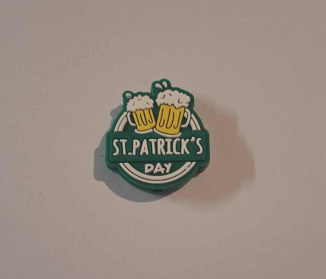 St Patricks Day Round Focal Bead