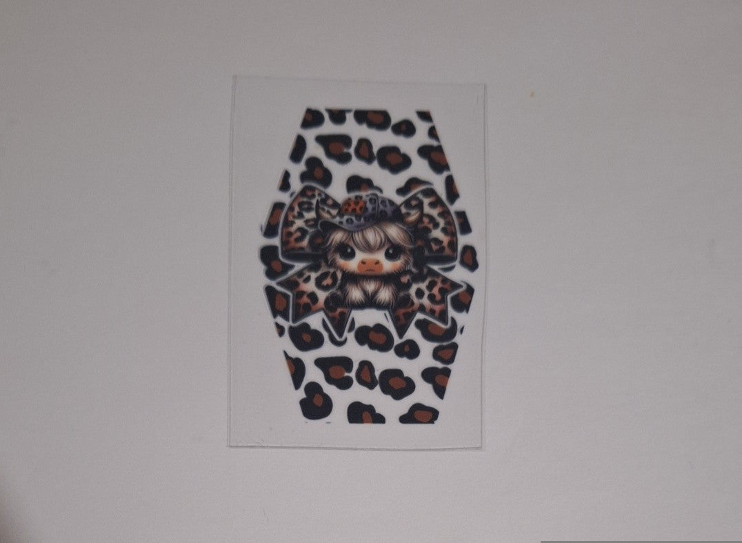 Leopard print cow Motel keychain Decals