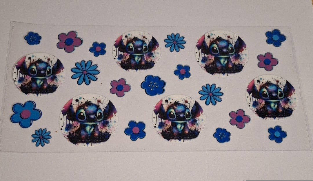 Stitch flowers #3 16oz libbey cup wrap