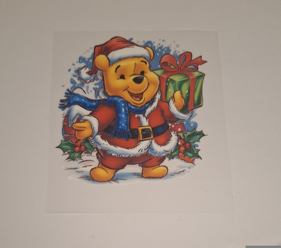 Pooh bear xmas Pocket size heat transfers