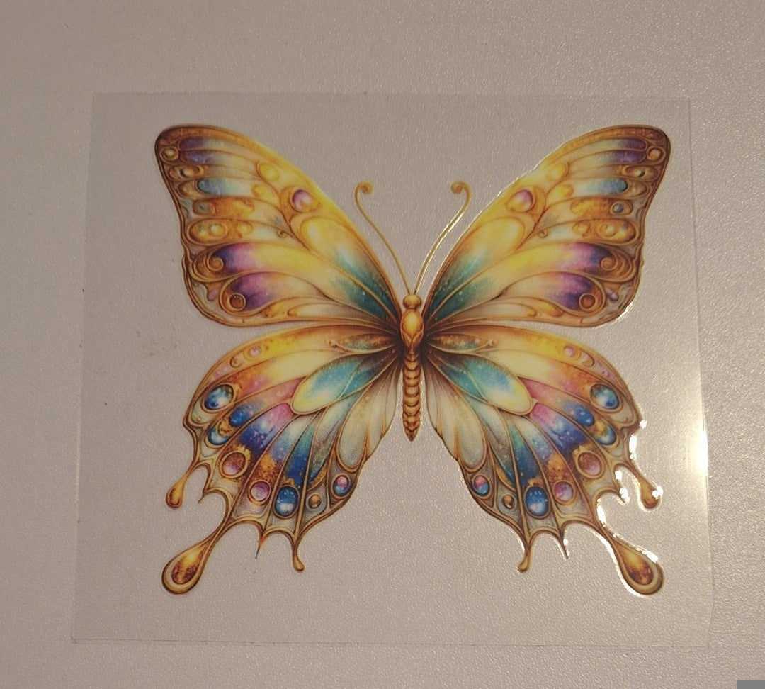 Yellow butterfly Uvdtf decals