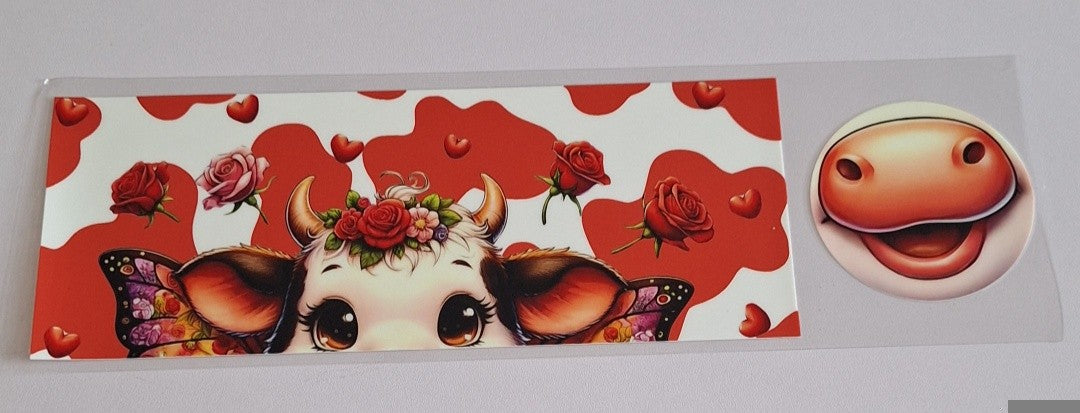 Butterfly cow & print 11oz Mug wrap & bottom