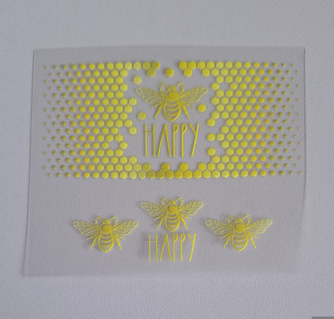 Bee happy Mini stanley cup keychain wrap