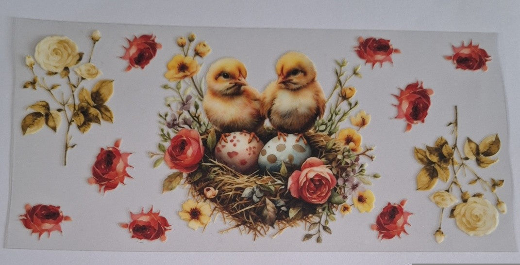 Chicks in nest 16oz libbey cup wrap