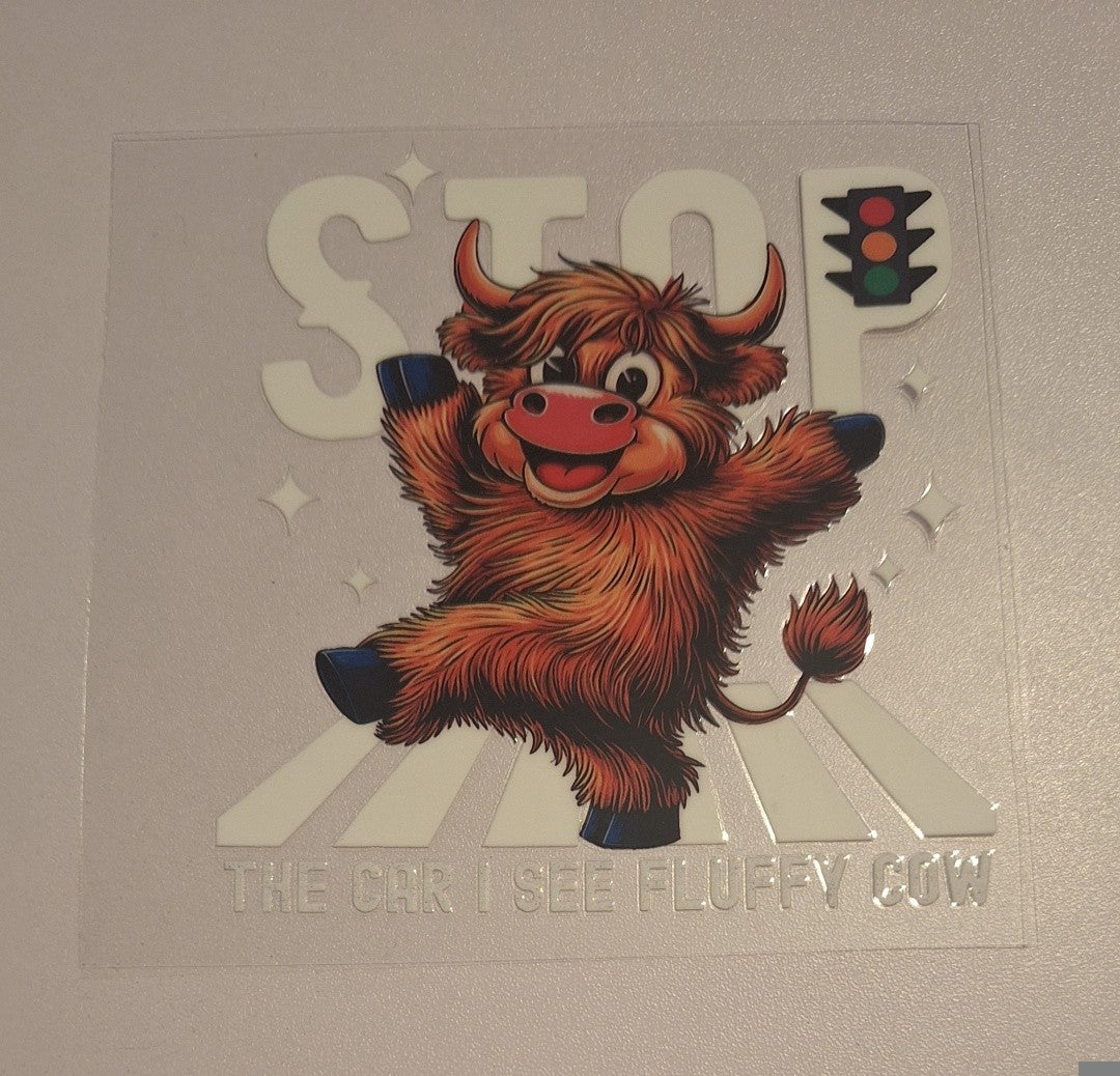 Stop the car i see a fluffy cow Uvdtf decals
