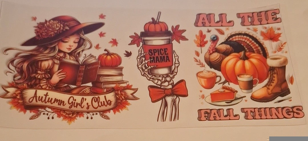 Autumn girls club 16oz libbey cup wrap