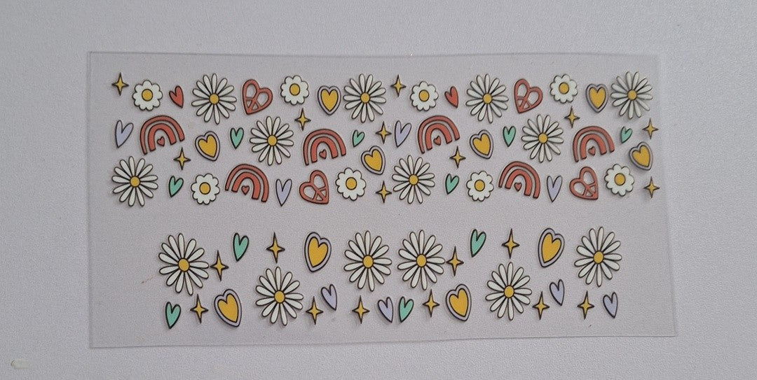 Rainbow, daisy mix 3oz shot cup wrap