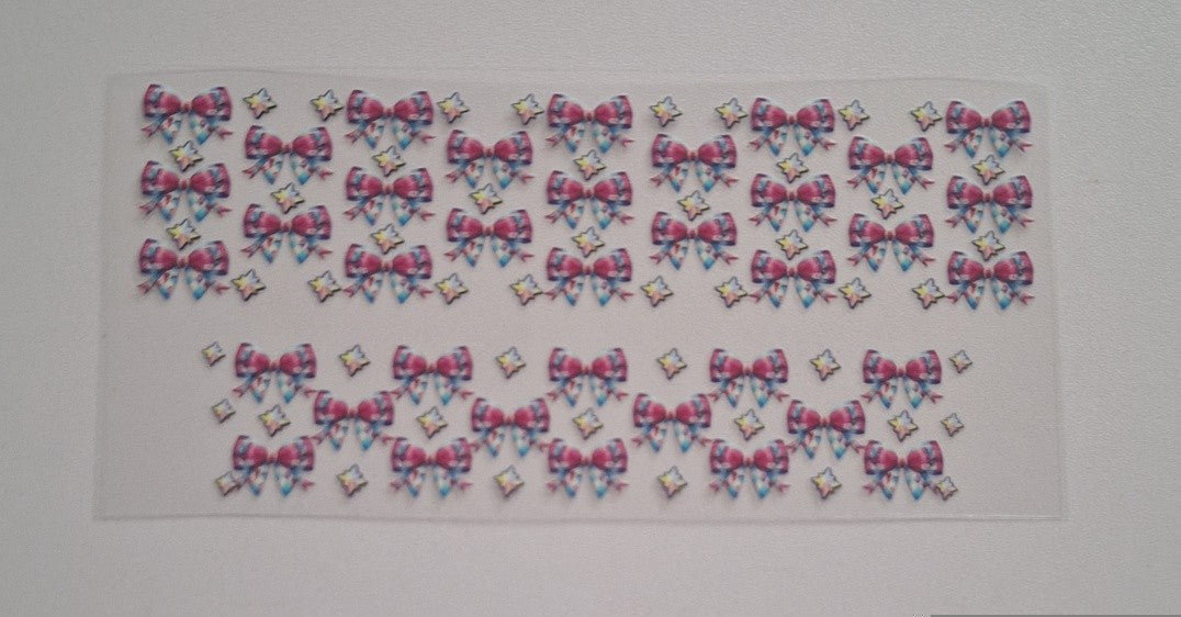 Bows colourful 3oz shot cup wrap