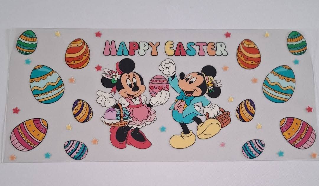 Happy easter minnie/mickey 16oz libbey cup wrap