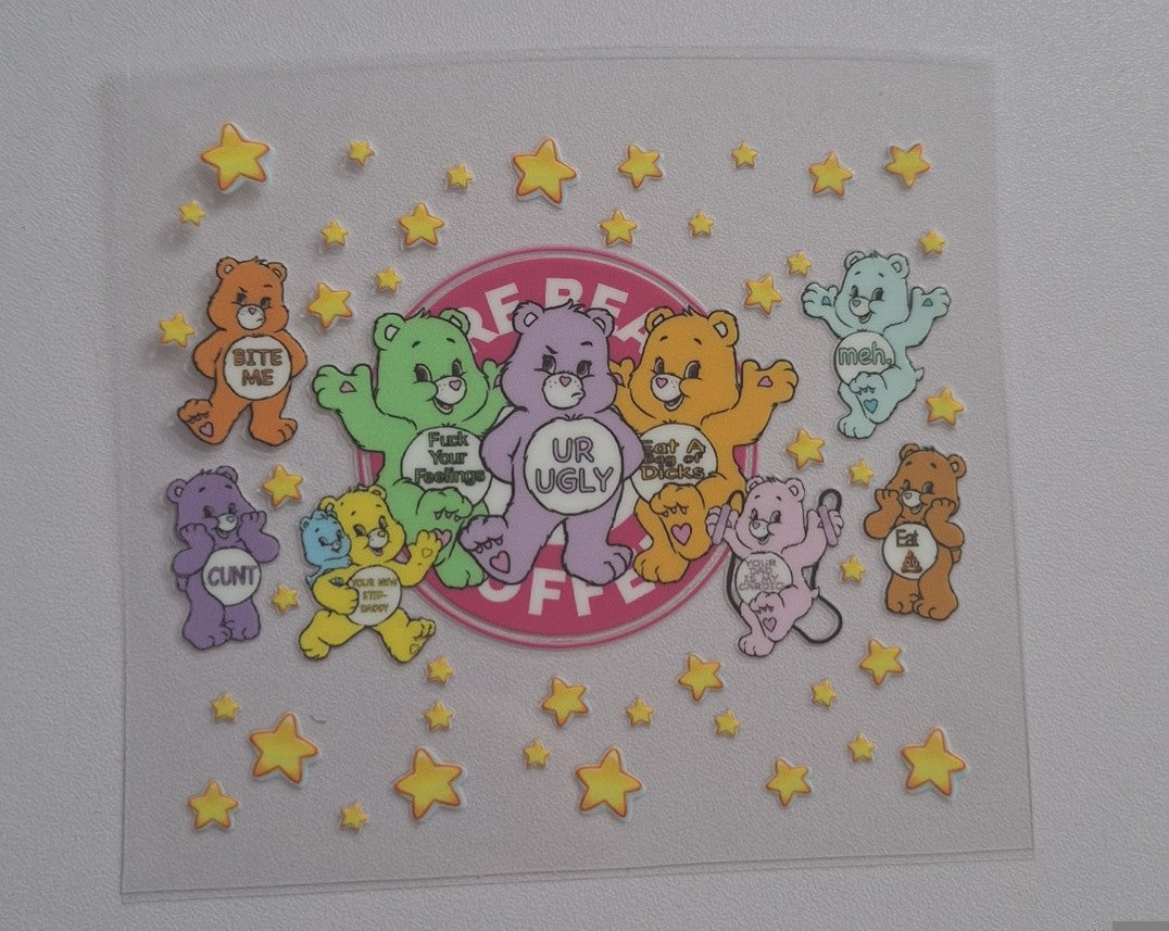Coffee care bears (swear bear edition) Uvdtf decals