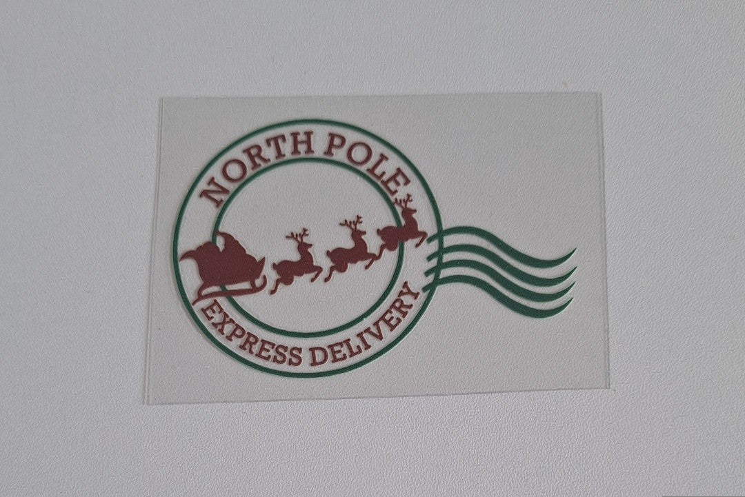 North pole express delivery Uvdtf decals (3.5x2")