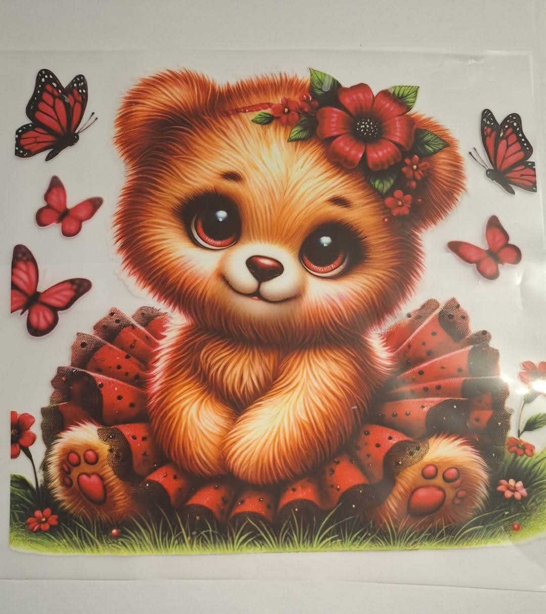 Red bear tutu dtf large Heat transfer