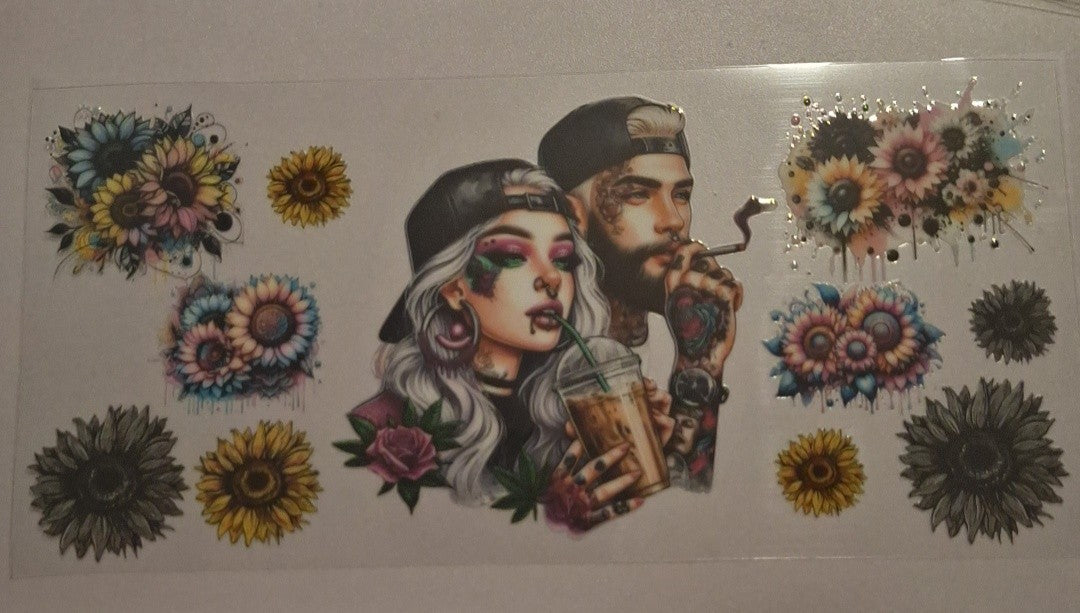 Lady & bloke tattoo 16oz Libbey Cup Wrap