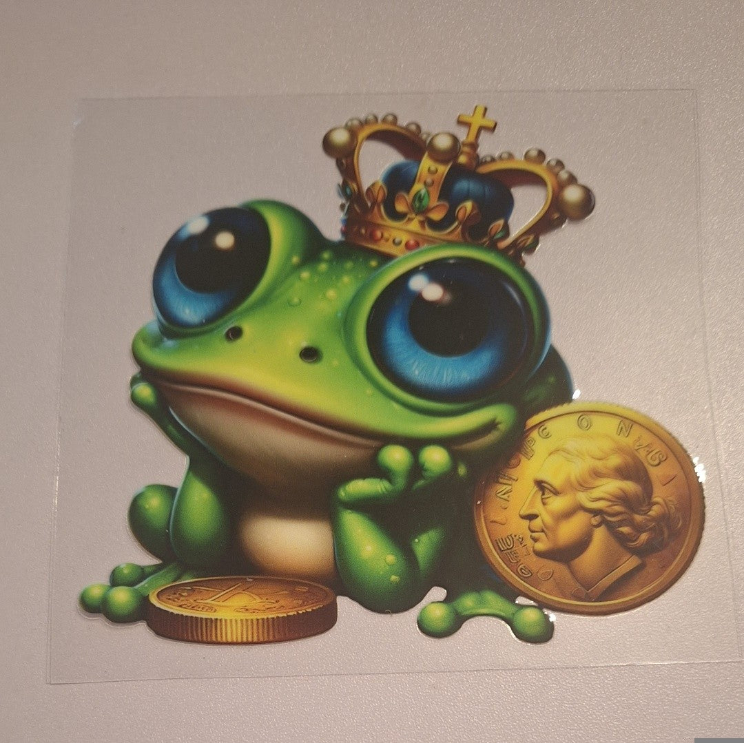 Frog with coins Uvdtf decals