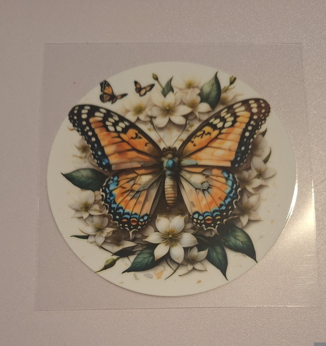 Butterfly circle Uvdtf decals