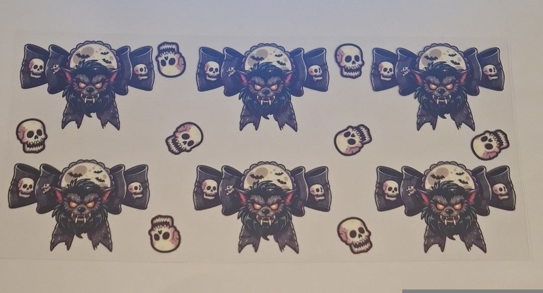 Wolve bows with skulls 16oz libbey cup wrap