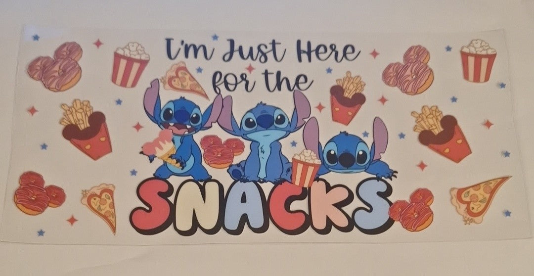 I'm just here for the snacks 16oz libbey cup wrap