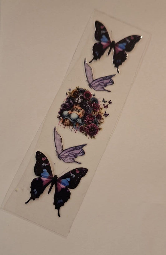 Skull Lady & Butterflies Pen/Bookmark Wrap