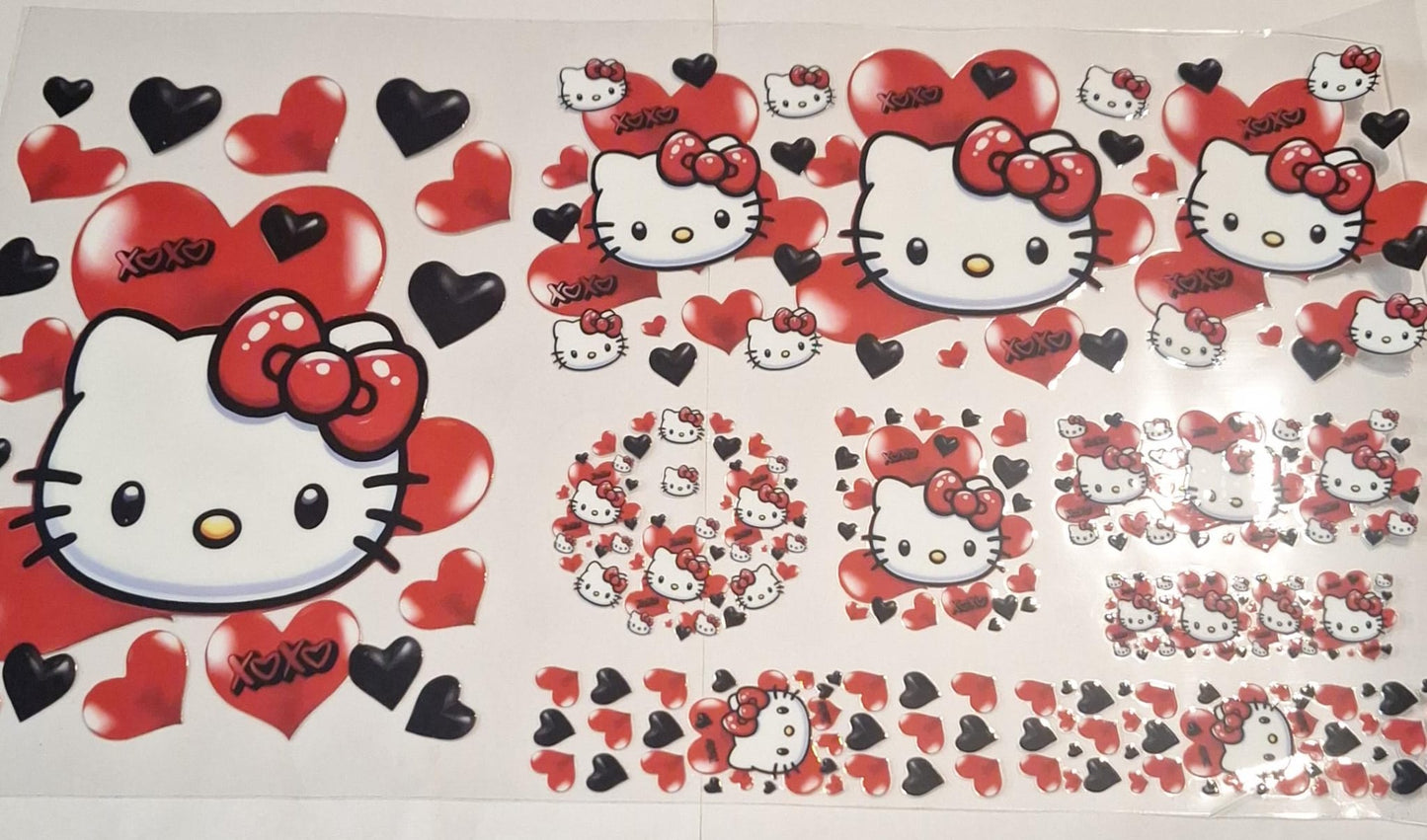 Hk red/black hearts 7 in 1 uvdtf set