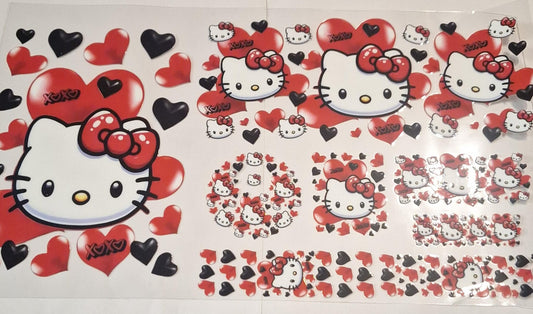 Hk red/black hearts 7 in 1 uvdtf set