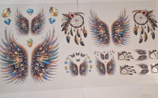 Dreamcatcher & wings 6 in 1 uvdtf set
