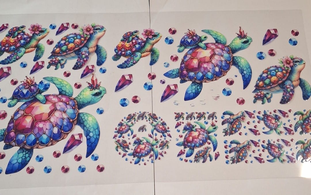 Rhinestone sea turtles 6 in 1 uvdtf set