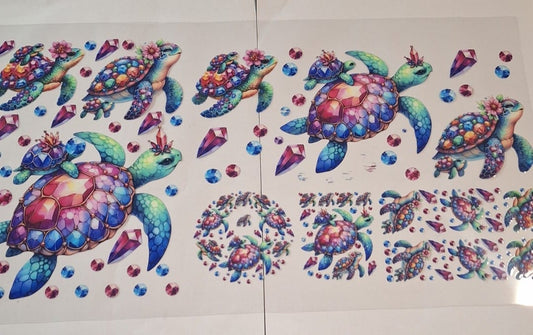 Rhinestone sea turtles 6 in 1 uvdtf set