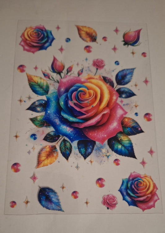 Colourful rose A5 bookcovers