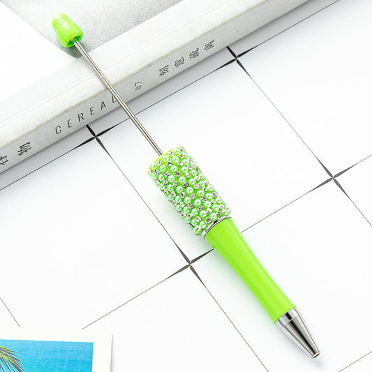 Green Rhinestone & Pearl Ballpoint Pen