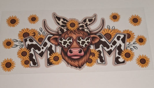 Mom cow 16oz libbey cup wrap