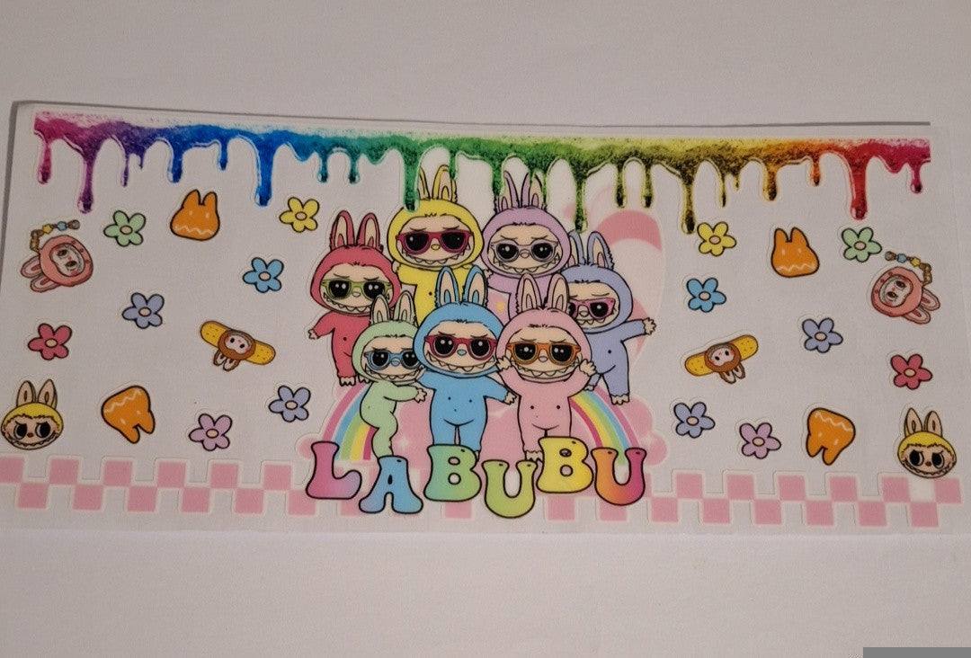 Labubu 16oz Glow in the dark libbey cup wrap