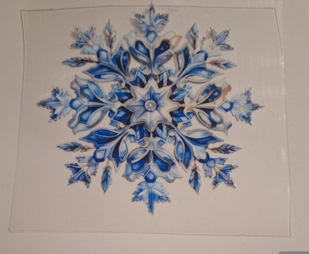 Blue snowflake style 2 Uvdtf pocket Size Decals