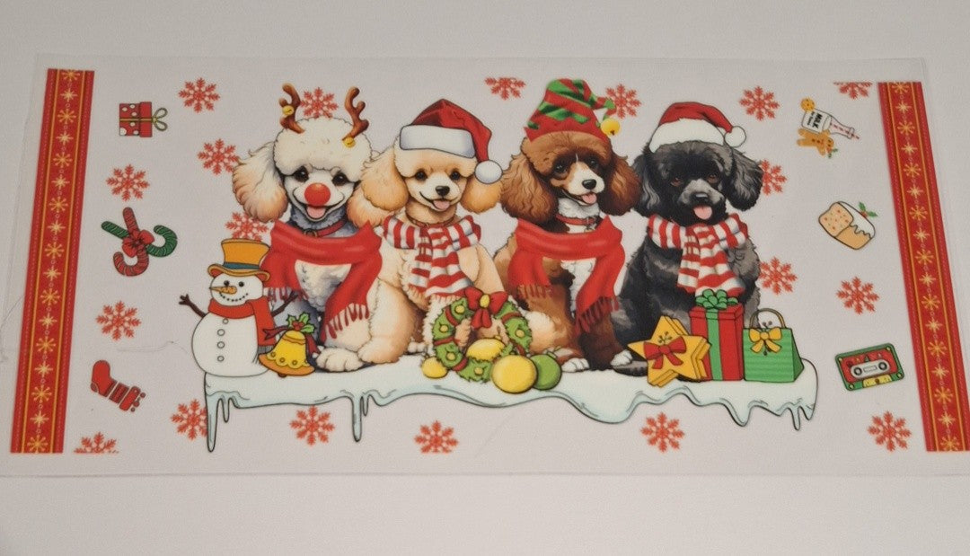 Christmas dogs 16oz libbey cup wrap