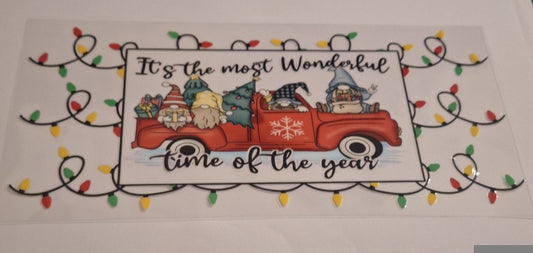 Its the most wonderful time of the year christmas truck 16oz libbey cup wrap