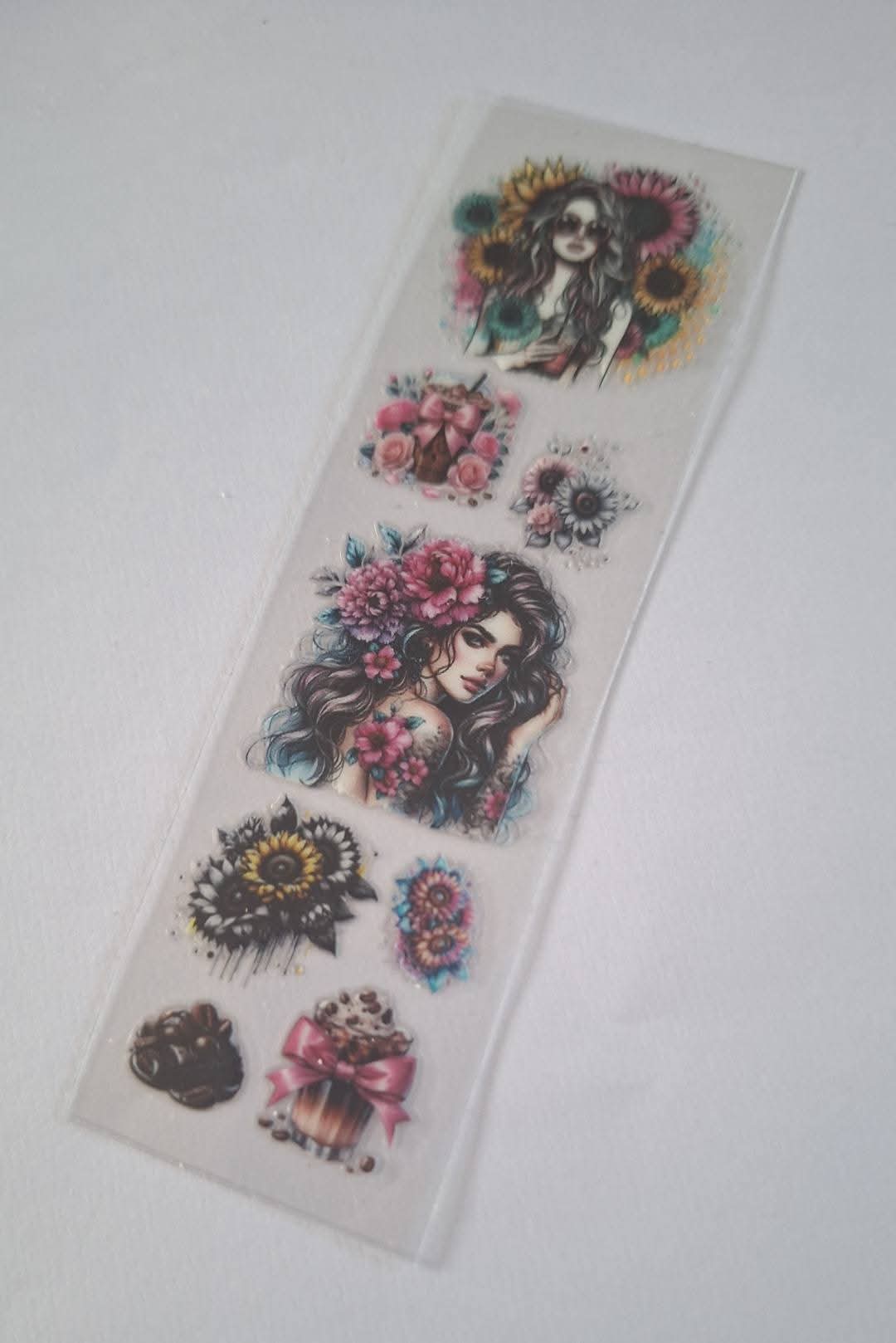 Pink Floral Lady Pen/bookmark wrap