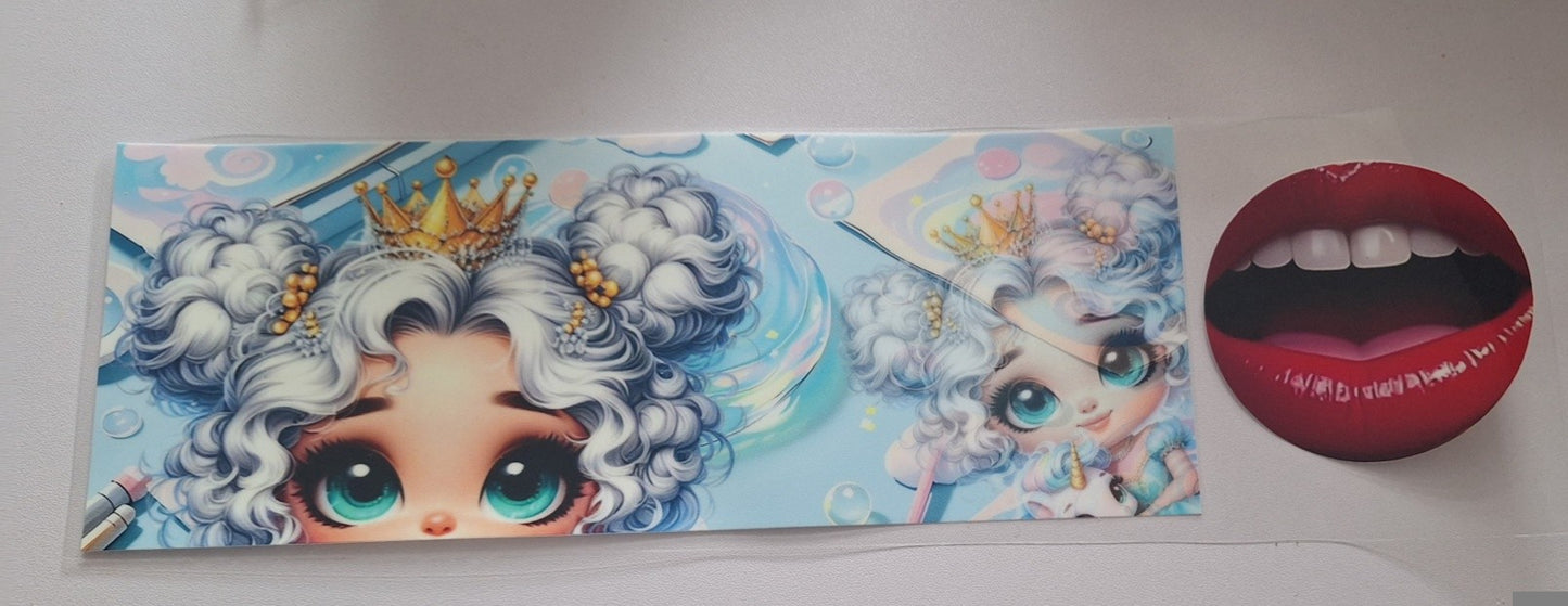 Princess blue 11oz Mug wrap & bottom