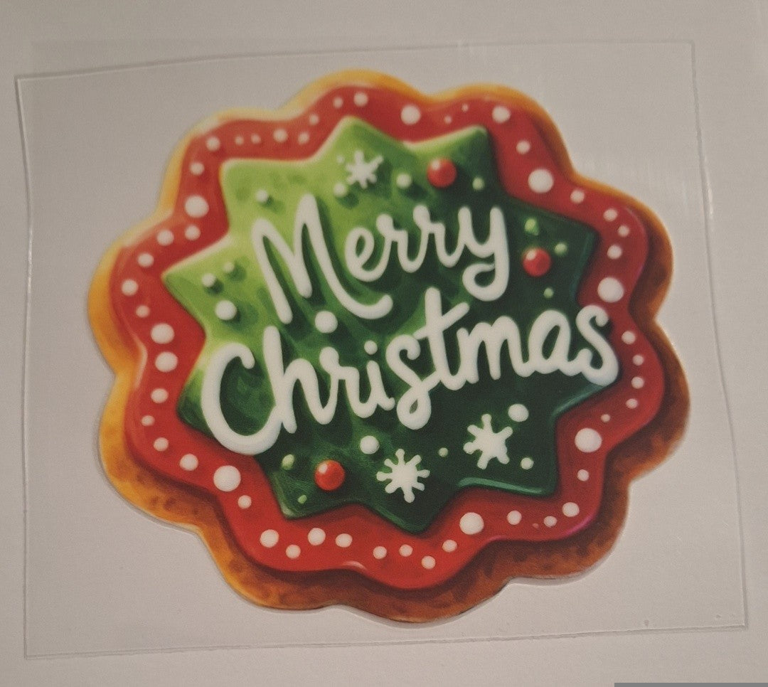 Merry christmas cookie Uvdtf pocket Size Decals