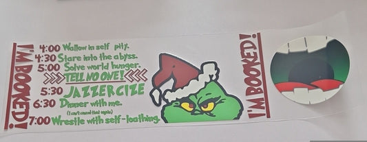 Grinch im booked 11oz Mug wrap & bottom