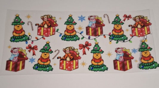 Pooh bear Christmas 32 16oz libbey cup wrap