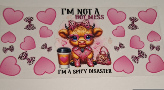 Im not a hot mess im a spicy disaster 16oz libbey cup wrap
