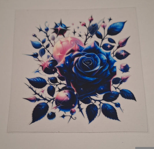 Blue rose & thorns Uvdtf pocket Size Decals