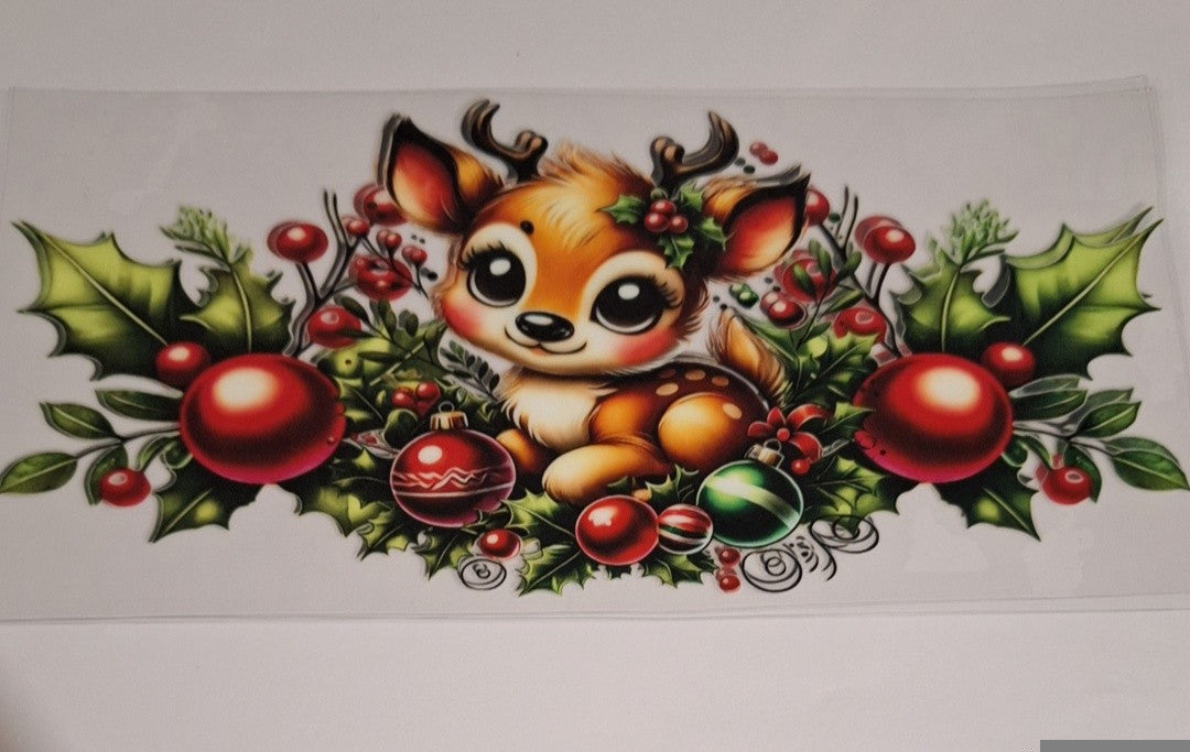 Cute reindeer christmas 16oz libbey cup wrap