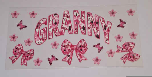 Granny pink 16oz Libbey Cup Wrap