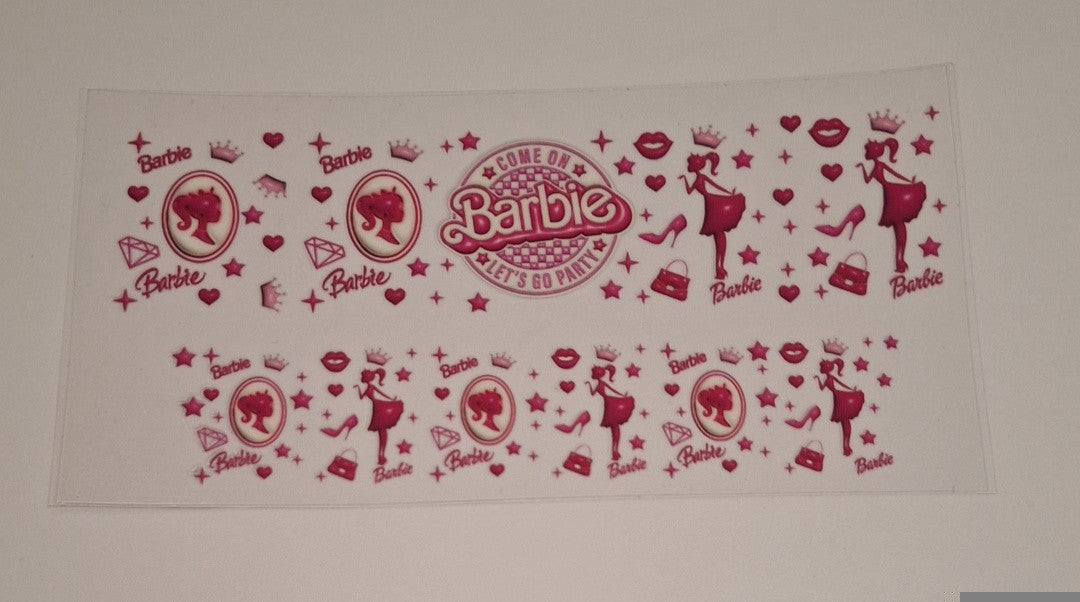 Come on barbie lets go party 3oz espresso shot Cup wraps