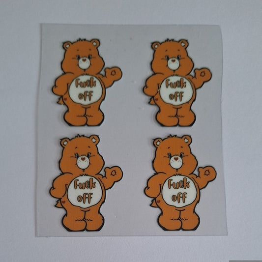 F*ck off bear Uvdtf pocket Size Decals