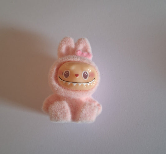 Large 3d labubu light pink felt feel beads